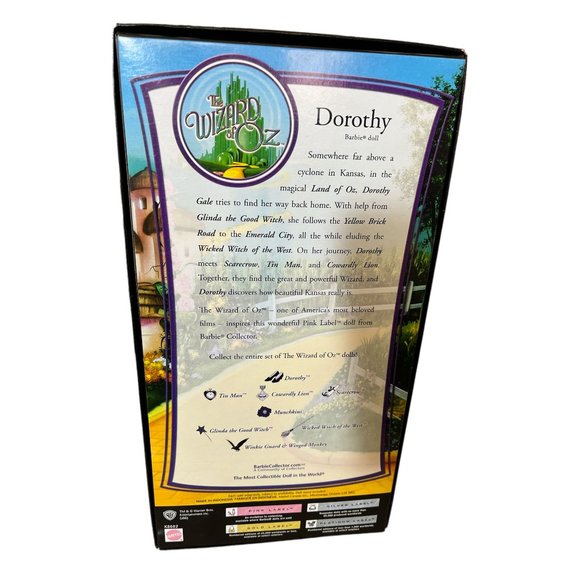 Barbie Pink Label Wizard of Oz Dorothy (and Toto) Collector Doll 2006 #K8682 New - Picture 2 of 4